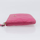 CHANEL Matelasse Coin Purse Lamb Skin Pink Gold Tone CC Auth BA16109-4