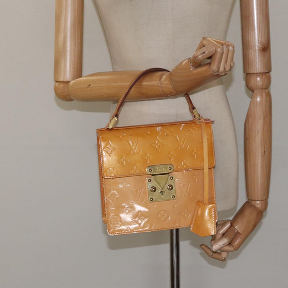 LOUIS VUITTON Vernis Spring Street Hand Bag Marshmallow Pink M91033 Auth BA1611