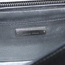 Miu Miu Madras Shoulder Bag Leather Black Silver Auth BA16113A-24