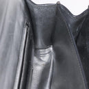 Miu Miu Madras Shoulder Bag Leather Black Silver Auth BA16113A-25