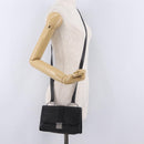 Miu Miu Madras Shoulder Bag Leather Black Silver Auth BA16113A-32
