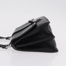 Miu Miu Madras Shoulder Bag Leather Black Silver Auth BA16113A-4