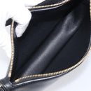 BURBERRY Shoulder Bag Leather Black Gold Tone Auth BA16116A-10