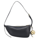 BURBERRY Shoulder Bag Leather Black Gold Tone Auth BA16116A-2