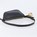 BURBERRY Shoulder Bag Leather Black Gold Tone Auth BA16116A-7
