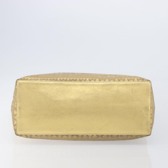 CELINE Tote Bag Suede Gold Auth BA16117
