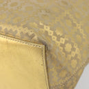 CELINE Tote Bag Suede Gold Auth BA16117-14