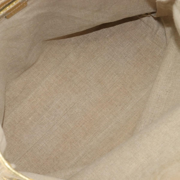 CELINE Tote Bag Suede Gold Auth BA16117
