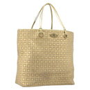 CELINE Tote Bag Suede Gold Auth BA16117-1