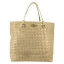 CELINE Tote Bag Suede Gold Auth BA16117-13