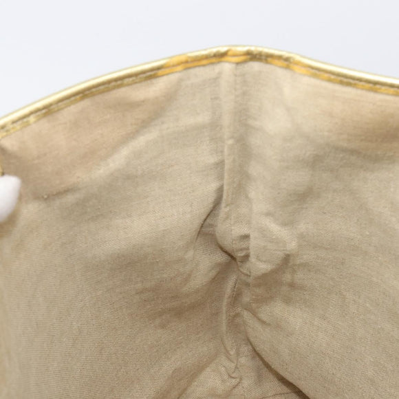 CELINE Tote Bag Suede Gold Auth BA16117