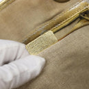 CELINE Tote Bag Suede Gold Auth BA16117-12