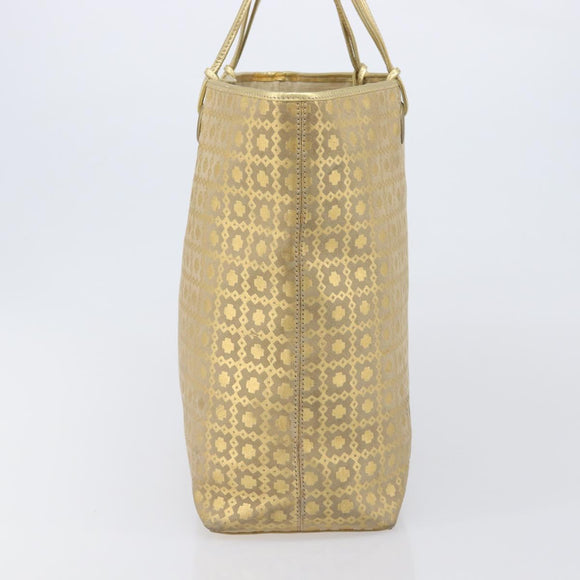 CELINE Tote Bag Suede Gold Auth BA16117