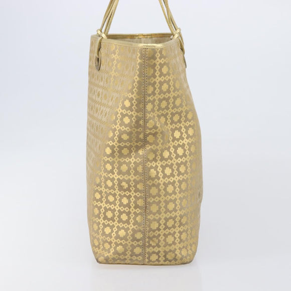 CELINE Tote Bag Suede Gold Auth BA16117