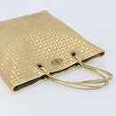 CELINE Tote Bag Suede Gold Auth BA16117-7