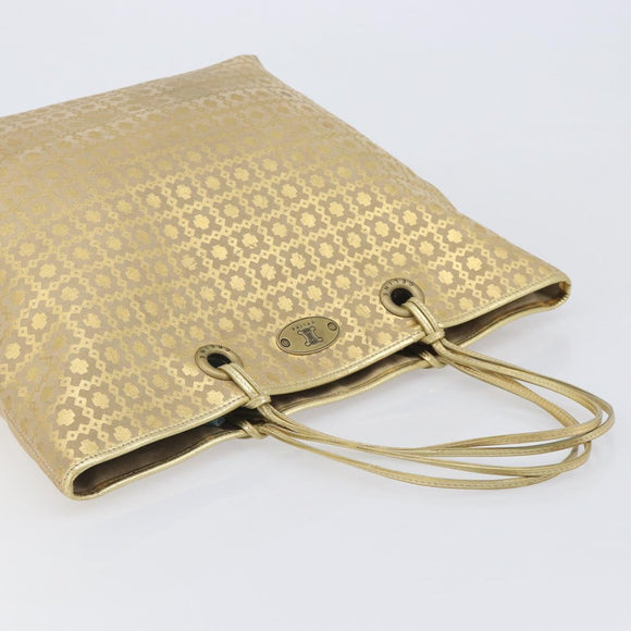 CELINE Tote Bag Suede Gold Auth BA16117