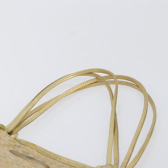 CELINE Tote Bag Suede Gold Auth BA16117