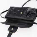 BVLGARI Chandra Shoulder Bag Patent Black Gold Tone Auth BA16118-18