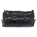 BVLGARI Chandra Shoulder Bag Patent Black Gold Tone Auth BA16118-2