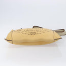 FENDI Celeria Shoulder Bag Leather Beige Silver 8BT113 Auth BA16119-6