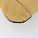 FENDI Celeria Shoulder Bag Leather Beige Silver 8BT113 Auth BA16119-15