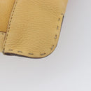 FENDI Celeria Shoulder Bag Leather Beige Silver 8BT113 Auth BA16119-16