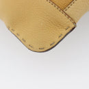 FENDI Celeria Shoulder Bag Leather Beige Silver 8BT113 Auth BA16119-17