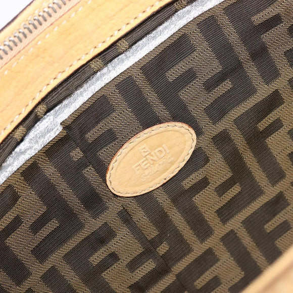 FENDI Celeria Shoulder Bag Leather Beige Silver 8BT113 Auth BA16119