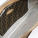 FENDI Celeria Shoulder Bag Leather Beige Silver 8BT113 Auth BA16119-11