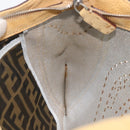 FENDI Celeria Shoulder Bag Leather Beige Silver 8BT113 Auth BA16119-20