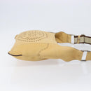 FENDI Celeria Shoulder Bag Leather Beige Silver 8BT113 Auth BA16119-3