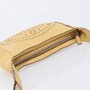 FENDI Celeria Shoulder Bag Leather Beige Silver 8BT113 Auth BA16119-7