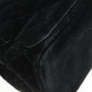 CHANEL Matelasse Hand Bag Suede Black Silver CC Auth BA1612-11