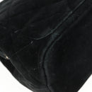 CHANEL Matelasse Hand Bag Suede Black Silver CC Auth BA1612-13