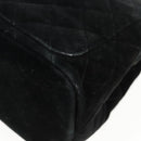 CHANEL Matelasse Hand Bag Suede Black Silver CC Auth BA1612-14