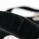 CHANEL Matelasse Hand Bag Suede Black Silver CC Auth BA1612-16