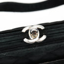 CHANEL Matelasse Hand Bag Suede Black Silver CC Auth BA1612-17