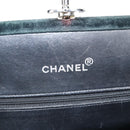CHANEL Matelasse Hand Bag Suede Black Silver CC Auth BA1612-18