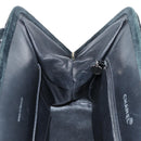 CHANEL Matelasse Hand Bag Suede Black Silver CC Auth BA1612-21