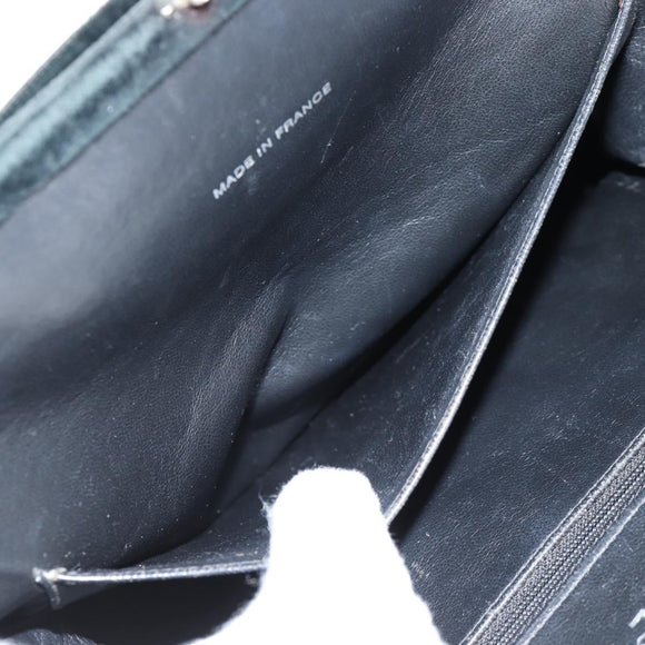 CHANEL Matelasse Hand Bag Suede Black Silver CC Auth BA1612