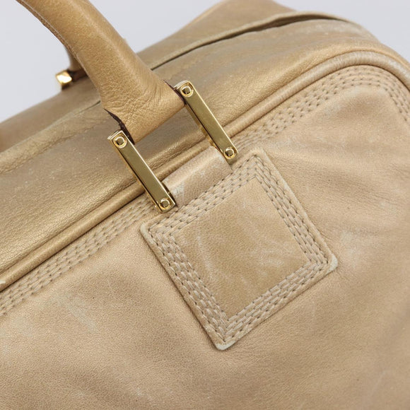 LOEWE Amazona 28 Hand Bag Leather Gold Auth BA16120
