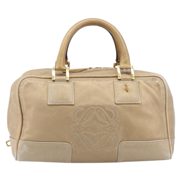 LOEWE Amazona 28 Hand Bag Leather Gold Auth BA16120