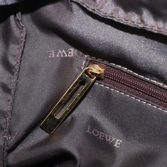 LOEWE Amazona 28 Hand Bag Leather Gold Auth BA16120