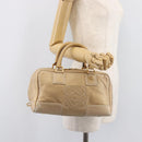 LOEWE Amazona 28 Hand Bag Leather Gold Auth BA16120-28