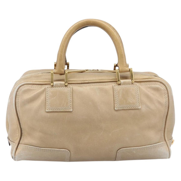 LOEWE Amazona 28 Hand Bag Leather Gold Auth BA16120