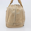 LOEWE Amazona 28 Hand Bag Leather Gold Auth BA16120-3