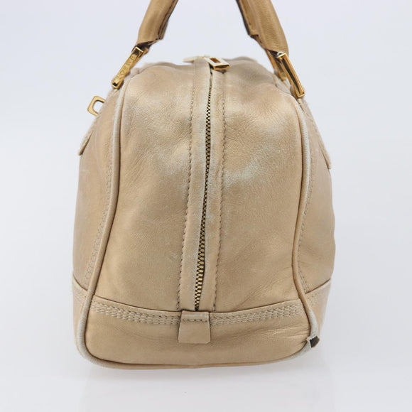 LOEWE Amazona 28 Hand Bag Leather Gold Auth BA16120
