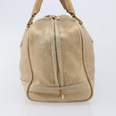 LOEWE Amazona 28 Hand Bag Leather Gold Auth BA16120-4