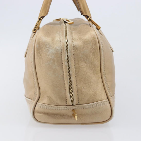 LOEWE Amazona 28 Hand Bag Leather Gold Auth BA16120