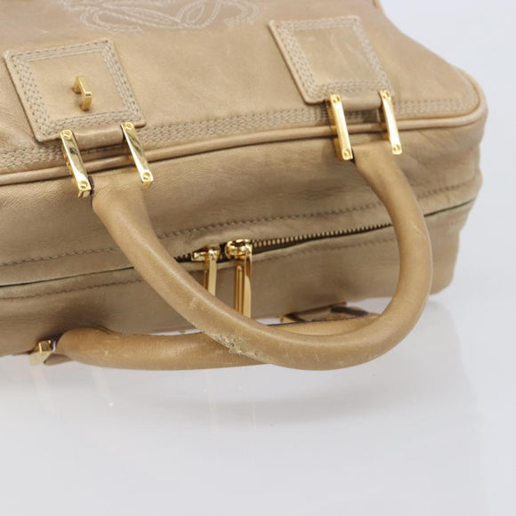 LOEWE Amazona 28 Hand Bag Leather Gold Auth BA16120
